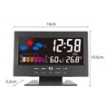 thumbnail image 2 of °C/°F Multifunctional Indoor Colorful LCD Digital Temperature Humidity Meter Weather Station Clock Thermometer Hygrometer Calendar Temperature Trend Alarm Comfort Level Weather Forecast Vioce-activate, 2 of 7