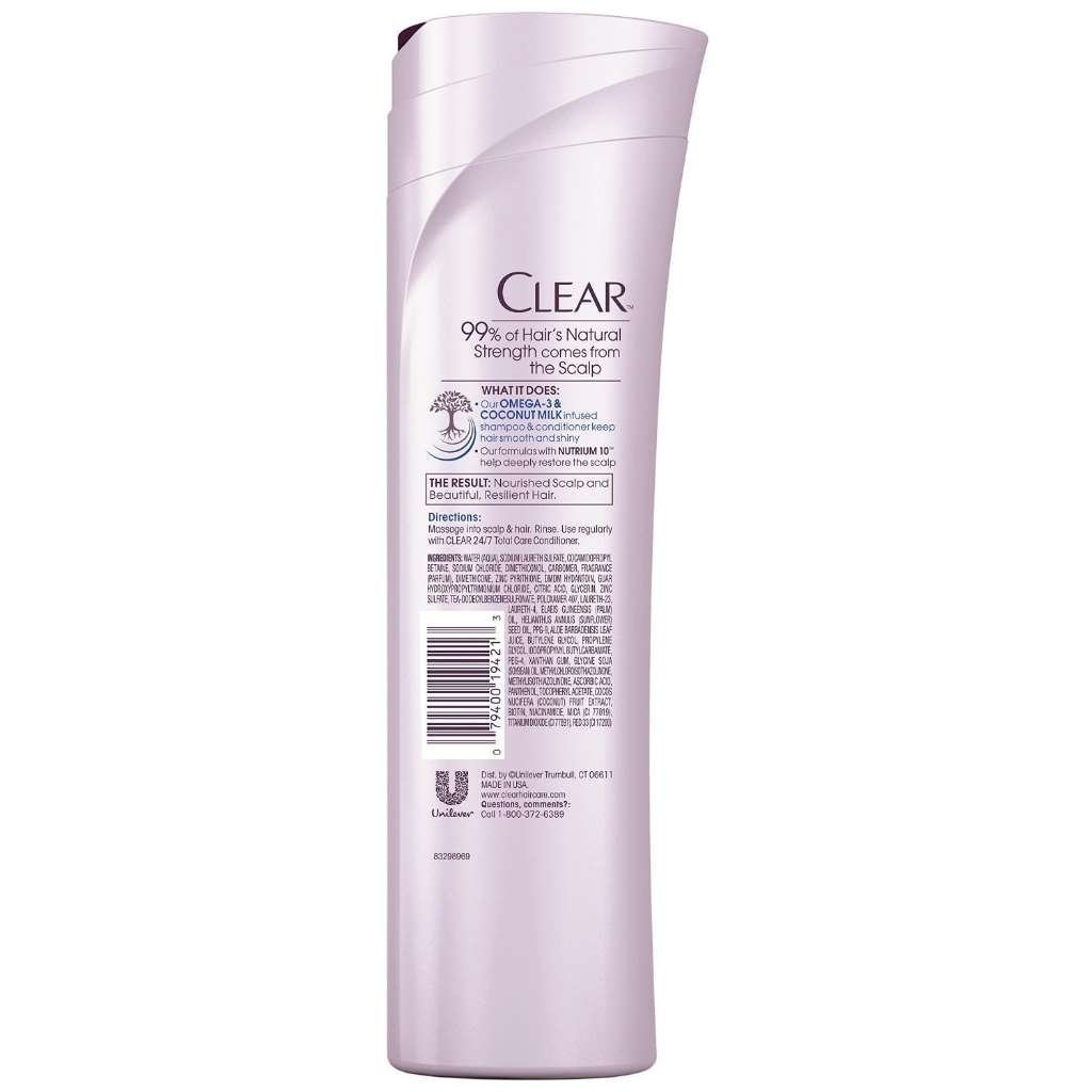 Clear 24/7 Total Care With Omega-3 Coconut Milk Shampoo 12.9 oz - image 3 of 5