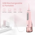 thumbnail image 6 of Sejoy Cordless Water Flosser Dental Teeth Cleaner, Professional 270ML Tank USB Rechargeable Dental Oral Irrigator for Home and Travel, 5 Modes 5 Jet Tips, IPX7 Waterproof, Easy-to-Clean,Pink, 6 of 12