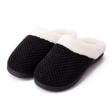 

Women s Comfort Coral Fleece Memory Foam Slippers Fuzzy Plush Lining Slip-on Clog House Shoes for Indoor & Outdoor Use