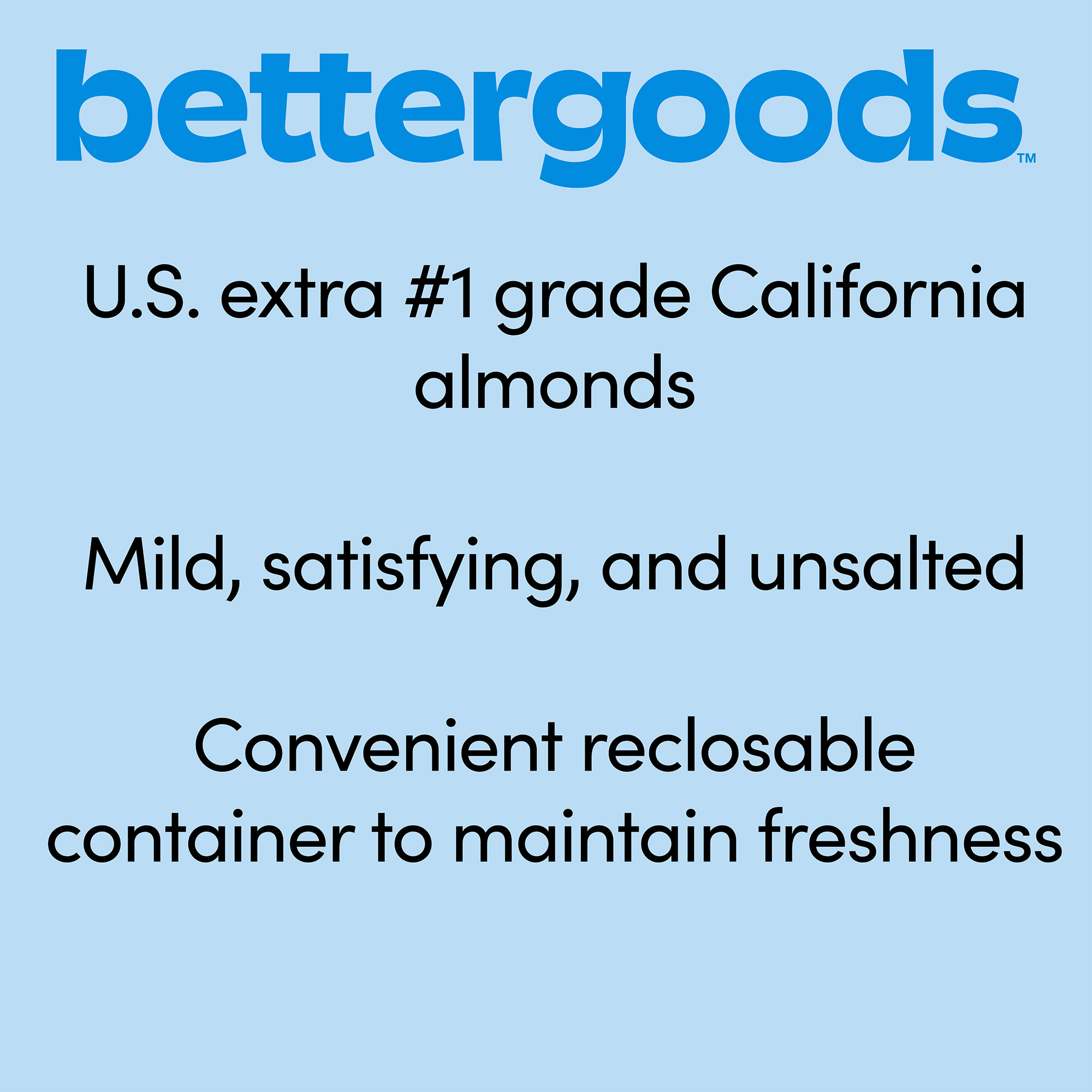 (3 pack) bettergoods Roasted and Unsalted Almonds, 10 oz