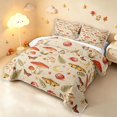 thumbnail image 3 of Homewish Boho Fungus Plant Twin Quilt Set,Moon Stars Moths Butterfly Twin Coverlet Set,Beige,Reversible,2pcs, 3 of 7