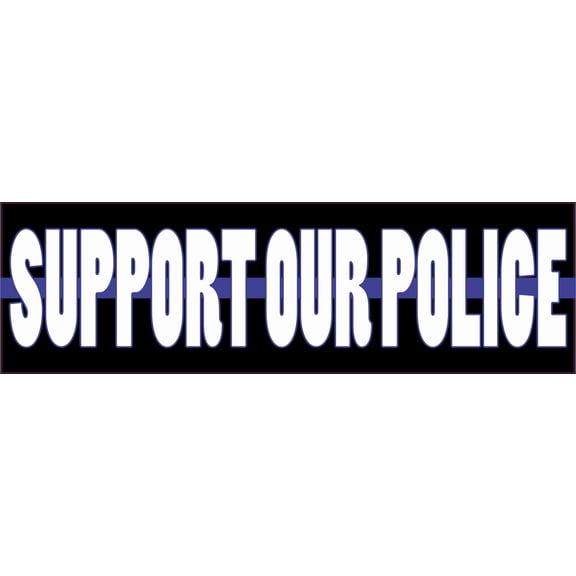 StickerTalk Support Our Police Vinyl Sticker, 10 inches x 3 inches