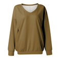 thumbnail image 7 of Kagetolytai Womens Tops Womens Casual V Neck Sweatshirt Loose Soft Long Sleeve Pullover Tops Solid Shirts With Side Pockets Plus Size Tops for Women Dark Green 3X, 7 of 7