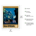 thumbnail image 2 of Visit India - A Street by Moonlight - Street Scene with Ox Cart - Vintage Travel Poster by Henry George Gawthorn c.1920 - Master Art Print (Unframed) 9in x 12in, 2 of 4