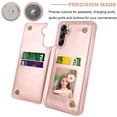 thumbnail image 3 of Takfox Leather Case for Galaxy A14 5G,Samsung A14 5G Phone Case,Luxury PU Leather Shockproof Protective Wallet Cover with Card Holder,Double Magnetic Clasp and Durable Flip Slim Hard Case-Rose Gold, 3 of 10