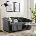 thumbnail image 4 of Modway Announce Modern Performance Velvet Channel Tufted Loveseat in Charcoal, 4 of 8