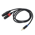 thumbnail image 2 of Dual Female XLR to 3.5mm Y Splitter Cable, XLR to 1/8 Inch Stereo Aux Interconnect Microphone Connector Adapter Cable, Noise Reduction, for Mixer CD Player, 2 of 7