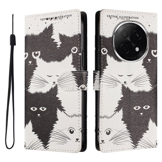 FOXDOCK Funda Tipo Cartera para OPPO A5 Pro con Soporte y Correa – Diseño de Patrones Lindos