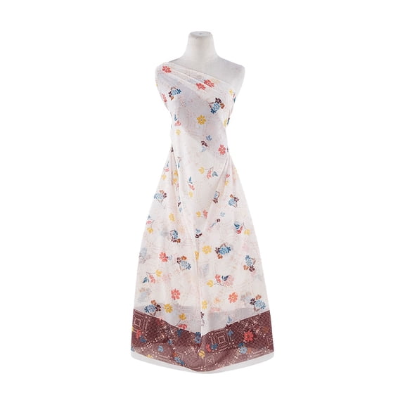 Zelouf Silky Touch Chiffon Print  , Sewing, DIY, Crafts Fabric by the Yard, 384 Wine/blush, 3 Yard