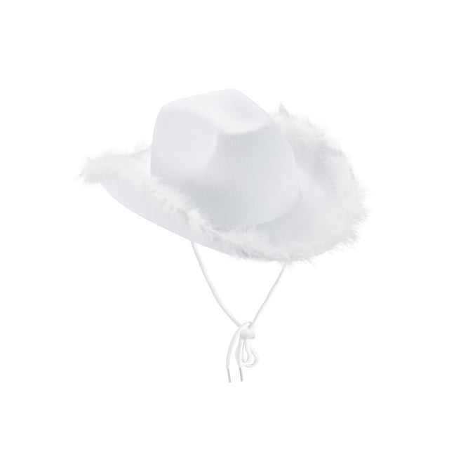 Sunloudy Sombrero de vaquera rosa con boa de plumas ? Sombrero de vaquero de tamaño adulto con plumas para despedida de soltera, fiesta de disfraces, juego para mujeres Sunloudy Annecy