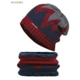 thumbnail image 2 of BadPiggies Winter Beanie Hat Scarf Set Warm Thick Knit Hat Fleece Lining Skull Cap for Men Women (Red), 2 of 10