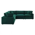 thumbnail image 3 of Modway Commix 5-Piece Down Filled Overstuffed Performance Velvet Sectional Sofa in Green, 3 of 5
