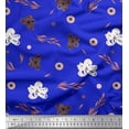 thumbnail image 1 of Soimoi Blue Rayon Fabric Leaves & Montara Tetrarose Floral Decor Fabric Printed Yard 56 Inch Wide, 1 of 3