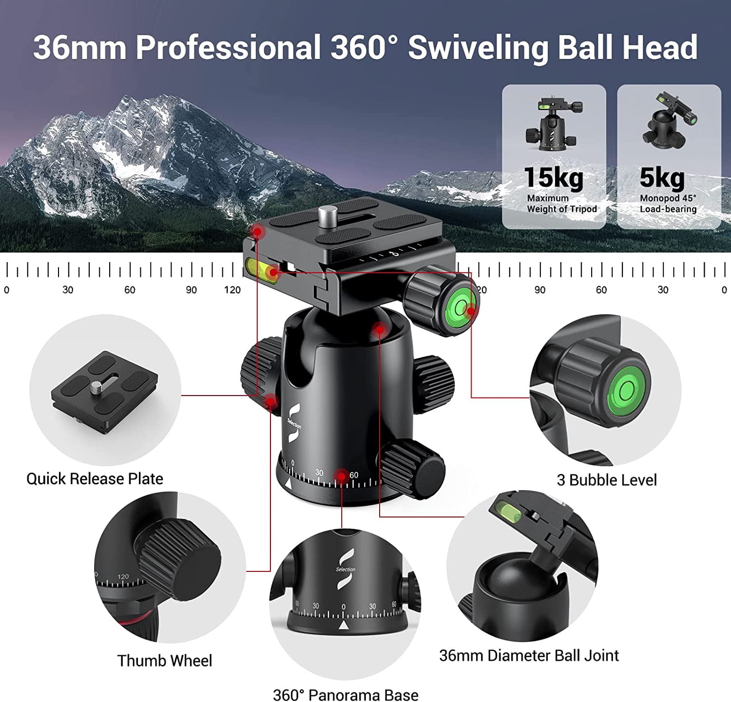 SmallRig 3474C Foldable Aluminum Tripod Monopod Quick Release Plate 78"