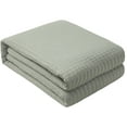 thumbnail image 3 of Nanshing Myrne 7 Piece Modern Solid Color Waffle Quilt Set, Sage, King, 3 of 8