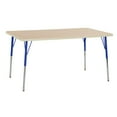 thumbnail image 1 of ECR4Kids 36in x 60in Rectangle Premium Thermo-Fused Adjustable Activity Table Maple/Maple/Blue - Standard Swivel, 1 of 2