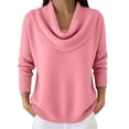 thumbnail image 2 of UrbanFashion Women’s Elegant Cowl Collar Knit Sweater Casual Stylish Pullover Top, 2 of 7