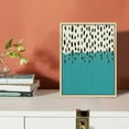 thumbnail image 3 of Nawypu  Framed Canvas Print Wall Art Black Dots with Teal Color Field Geometric Patterns Illustrations Modern Art Chic Relax/Calm Ultra for Living Room, Bedroom, Office - Natural, 3 of 4