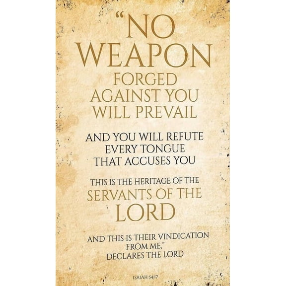 No Weapon Isaiah 54:17 Bible Verse Wall Art Christian War Room Decoration Bedroom Wall Contemporary poster