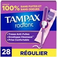 thumbnail image 2 of Tampax Radiant Tampons, avec Tresse Anti-Fuites, Absorption Régulière, Non Parfumés, 2 of 23