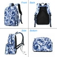 thumbnail image 6 of Forestfish Tie Dye Teen Backpacks , 3-Piece Set with Lunch Bag and Pen Bag, Water-Resistant Blue, 6 of 9