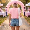 thumbnail image 3 of DORKASM Breast Cancer Shirts for Women V Neck Breast Cancer Awareness Shirts Short Sleeve Cancer Survivor Lounge Gifts Tshirt Pink Ribbon Fashion Tops Pink XL, 3 of 5