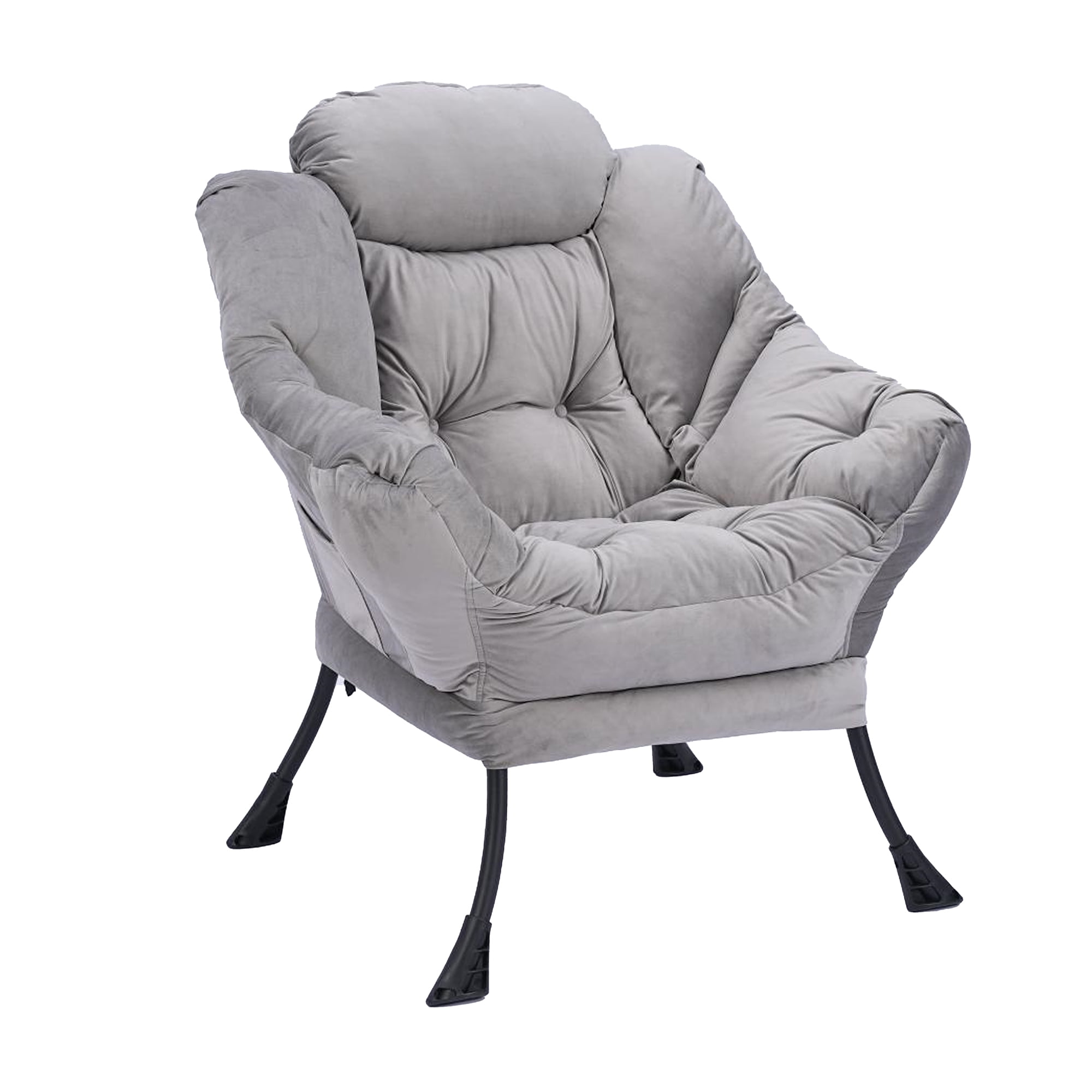 Kadyn Living Room Chairs, Single Sofa Chairs with Armrests and A Side Pocket, Light Gray Armchair, Chair with Ottoman Set Kadyn Living Room Chairs, Single Sofa Chairs with Armrests and A Side Pocket, Light Gray Armchair, Chair with Ottoman Set