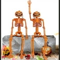 thumbnail image 4 of Melomogo 1Pcs Halloween Skeleton Decorations, Pumpkin Skeleton Movable Hanging Skeleton Plastic Bone for Halloween Indoor Outdoor Ghost Party Decoration, 4 of 8