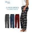 thumbnail image 3 of DG Hill Mens Pajama Pants Plaid Fleece Lounge Sleepwear With Pockets 3 Pack XS, 3 of 8