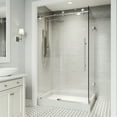 thumbnail image 2 of VIGO Elan E-Class 36 in. L x 48 in. W x 82 in. H Frameless Sliding Shower Enclosure Kit in Stainless Steel with Clear Glass, 2 of 11