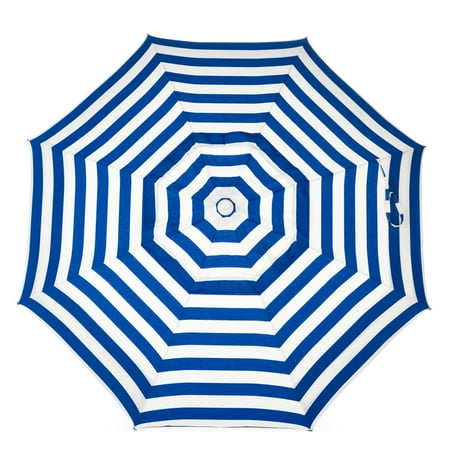 Bar Umbrella - DestinationGear Italian 6' Umbrella Acrylic Stripes Blue and White Bar Height Pole