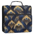 thumbnail image 5 of FORMRS Zipper Binder with Shoulder Strap 2-inch Ring 500 Sheet Capacity File Bag, Blue Peacock Feathers Pattern, 5 of 5