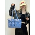 thumbnail image 2 of Sweet Ballet Style Shoulder Bag Handbag Pleated Bow Lazy Style Women Satchel Multiple pockets Large Capacity., 2 of 7