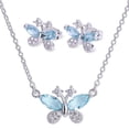 thumbnail image 1 of Set de Joyería para Mujer LuckyLy, Collar y Aretes de Mariposa con Cristal y Zirconias, Modelo Gina plateado UNITALLA, 1 of 8