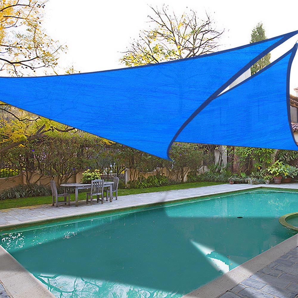 5 Yrs Warranty 95% UV Blockage Water & Air Permeable for Patio Yard Pergola Amgo 20 x 20 x 20 Blue Triangle Sun Shade Sail Canopy Awning Available for Custom Sizes Commercial & Residential