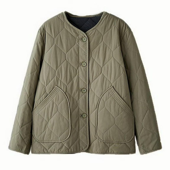 Bovxnpu Winter Coats for Women, Women's Down Jackets Loose Casual Warm Cotton Coat No Hood Warm Winter Clothing