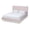 Pink, variant on Baxton Studio Saverio Glam and Luxe Light Pink Velvet Fabric Upholstered Queen Size Platform Bed with Gold-Tone Legs