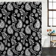 thumbnail image 2 of Black Paisley Shower Curtain, Waterproof Shower Curtains for Bathroom, Ethnic Vintage Floral Botanical Abstract Washable Fabric Bathtub Curtain Set Bath Decor with 12 Hooks Long 72"x84", 2 of 8