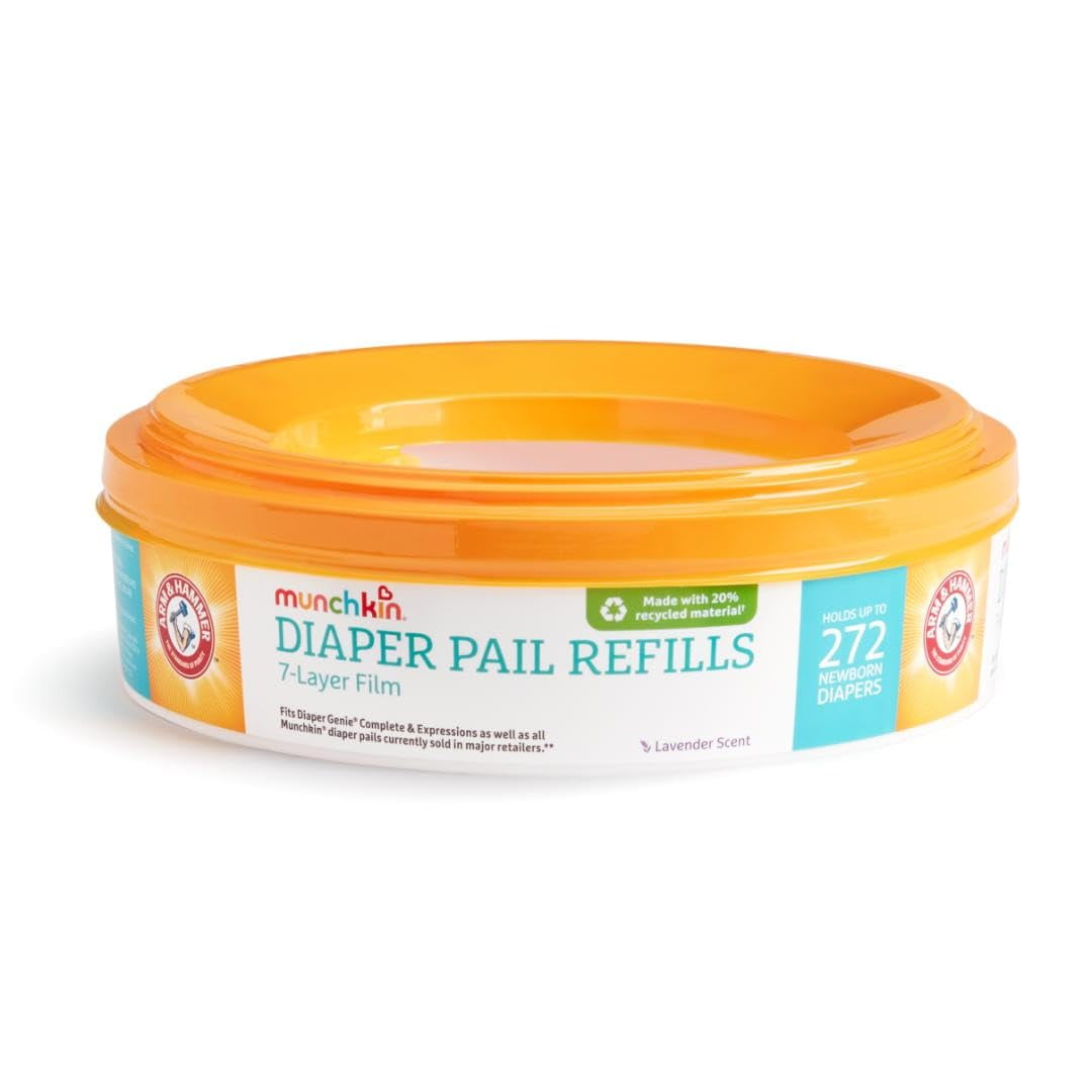 Munchkin® Arm & Hammer OIF8&nbsp;Diaper Pail Refill Rings, Holds up to 544 Newborn Diapers, 2 Pack