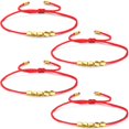 thumbnail image 1 of 4 Pcs Bracelets en Perles de Cuivre Tibétain Bracelet Tressé Fait Main Corde Rouge Chanceuse Bracelets Réglables Boho Perlés, 1 of 7