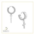 thumbnail image 6 of BEBERLINI Women Cross Pendant CZ Huggie Hoop Earrings Silver Stainless Steel Jewelry Gift, 6 of 8