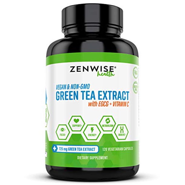 Green Tea Extract With Egcg Vitamin C Antioxidant Immune Supplement Vegan Skin Heart Support Brain Health Memory Boost 120 Count Walmart Com Walmart Com