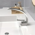 thumbnail image 5 of Bathroom Sink Faucet Modern Single Hole 1-Handle Faucet, Brushed Nickel Solid Brass Faucets, Mount Curved Lavatory Faucets Mixer Tap, 5 of 12