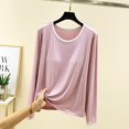 thumbnail image 2 of Womens Long Sleeve Pajama Top Built In Support Yoga Comfort Tee Soft Casual Layer, 2 of 9