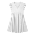 thumbnail image 7 of Tqcoqu Plus Size Women's Crisscross V-Neck Ruffle Sleeve A-Line Casual Mini Dress,White Women's XL-XXXXXL, 7 of 7