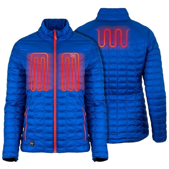 Mobile Warming Backcountry Heated Jacket for Women, 3 Heat Zones, 7.4V Battery Included, Bluetooth, Buffalo Blue, 3XL