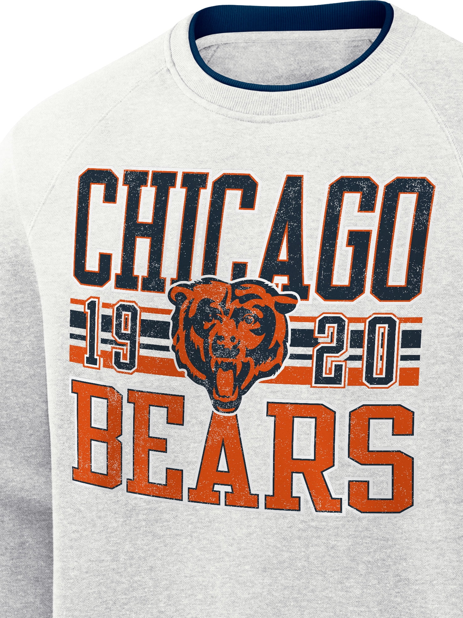 NFL Chicago Bears Men's Cotton Gray Heather Long Sleeve Crew Fleece Sweatshirt