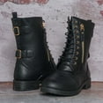 thumbnail image 2 of Childrens Zip Up Combat Boot - Boy Girl Calf High Shoe, 2 of 6
