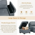 thumbnail image 3 of MOONMISS 146.10" L-shaped Sofa Sectional Sofa Couch Pull-out Sofa Bed with a Movable Storage Ottoman, a Storage Chaise Lounge and Two USB Ports for Living Room, Beige, 3 of 5